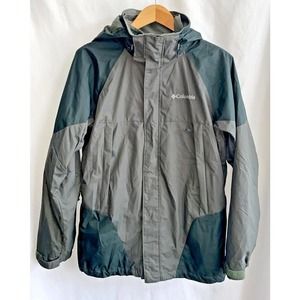COLUMBIA Erudite Omni Interchange 2-1 Green Waterproof Windbreaker Jacket Size S